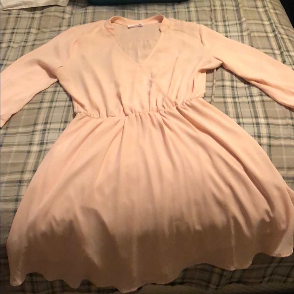 Pink half sleeve dress